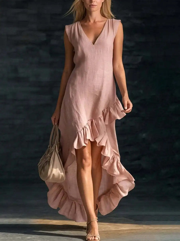 Wynne | Sleeveless Ruffle-Hem Maxi Dress