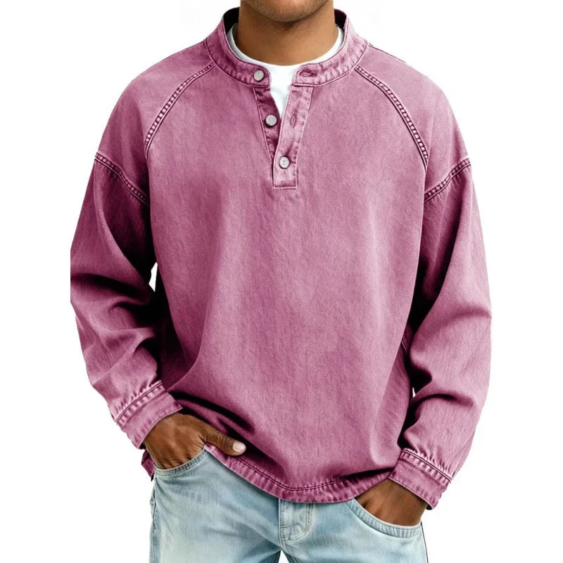 Malcolm | Vintage Button Henley Shirt