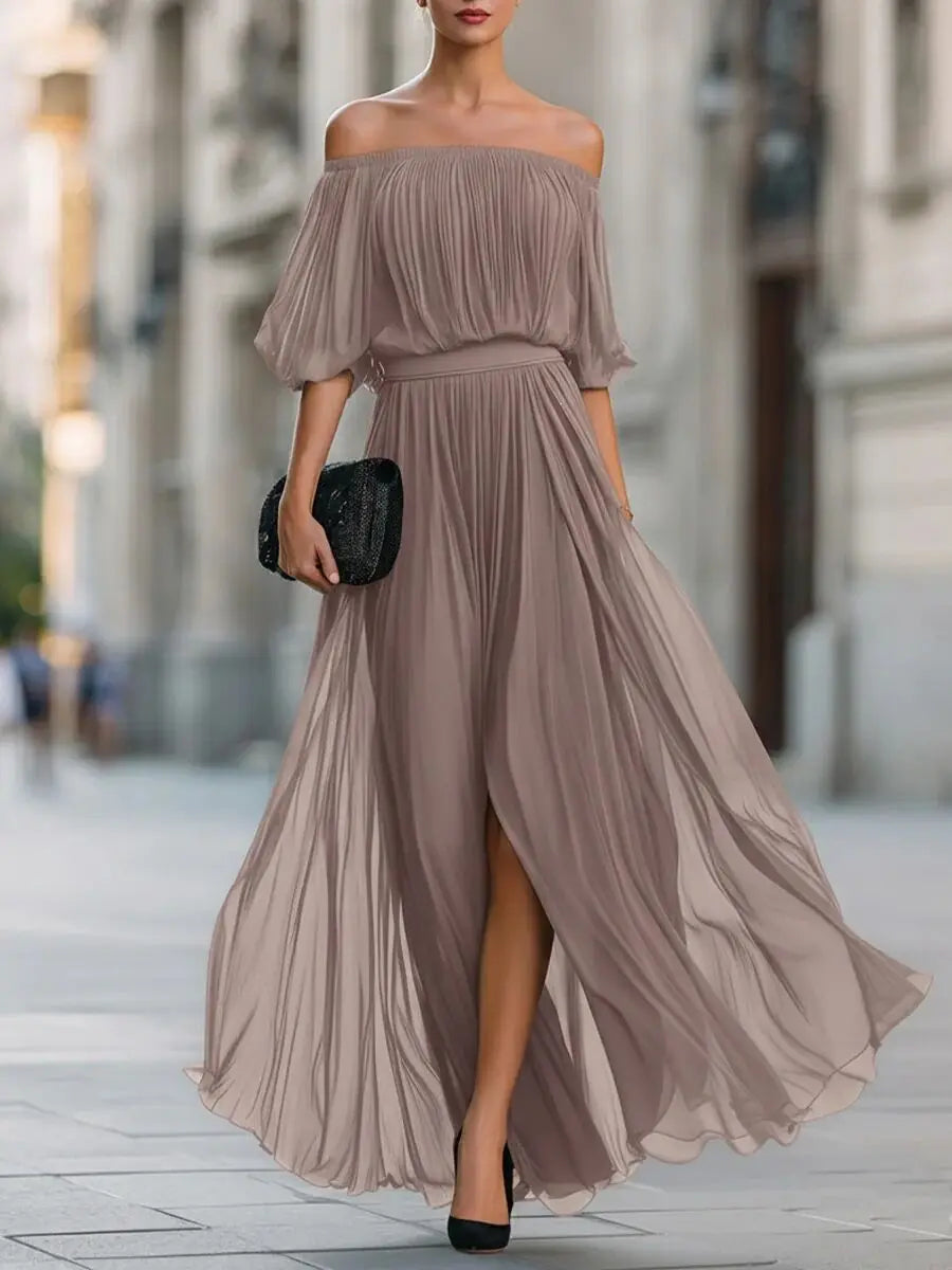 Eliza | Off-Shoulder Draped Maxi Dress