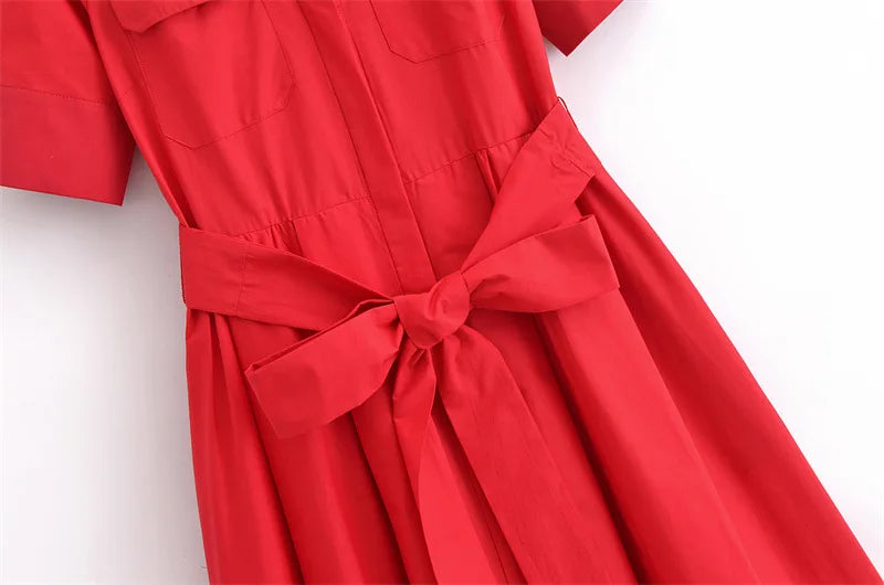 Adelia | Belted Shirt Dress