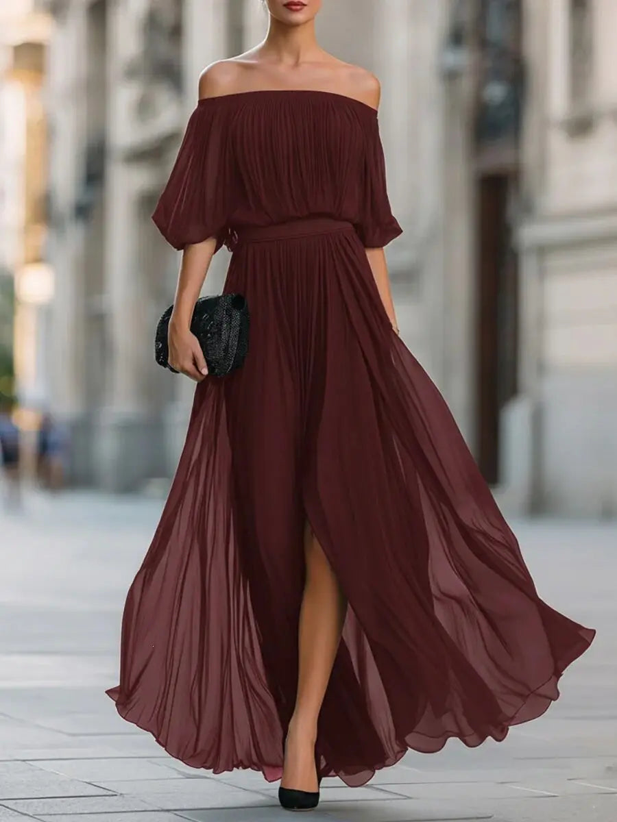 Eliza | Off-Shoulder Draped Maxi Dress
