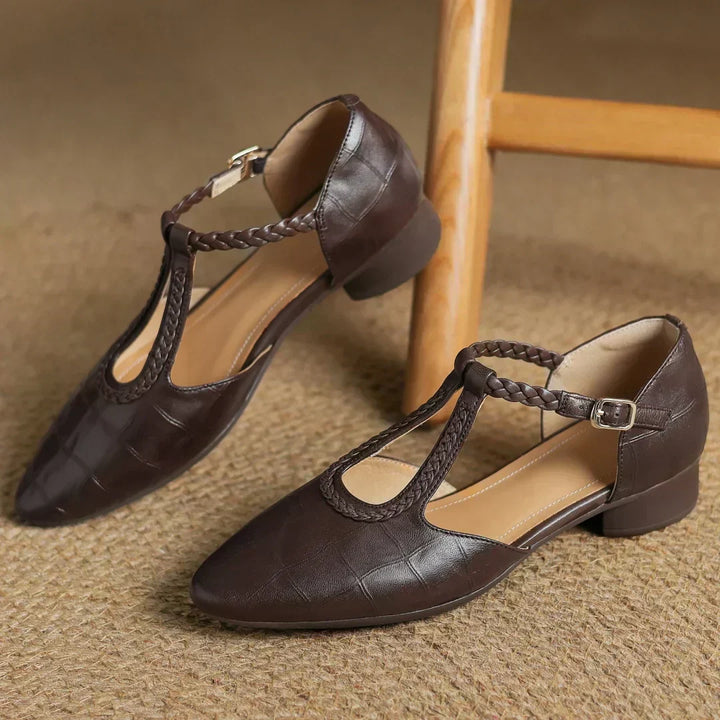 Melanie | T-Strap Pointed Flats