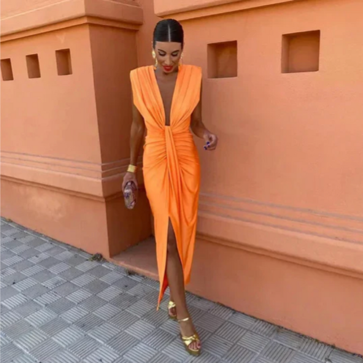 Marisa | Elegant Draped Maxi Dress