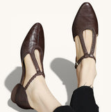 Melanie | T-Strap Pointed Flats