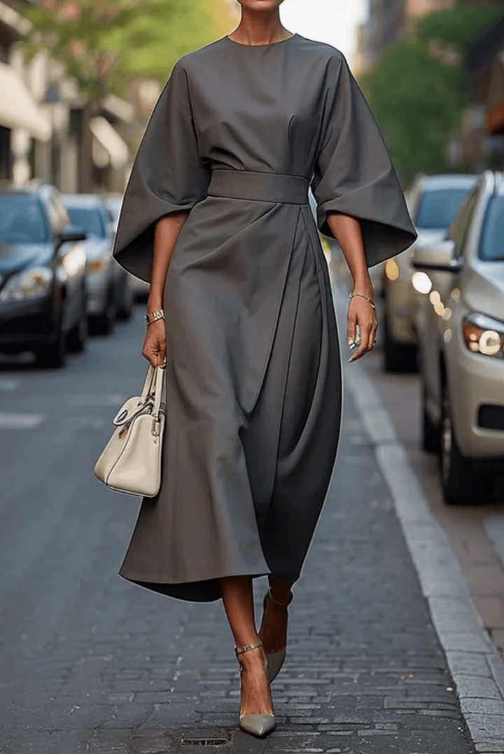 Rebecca | Elegant Belted Midi Dress