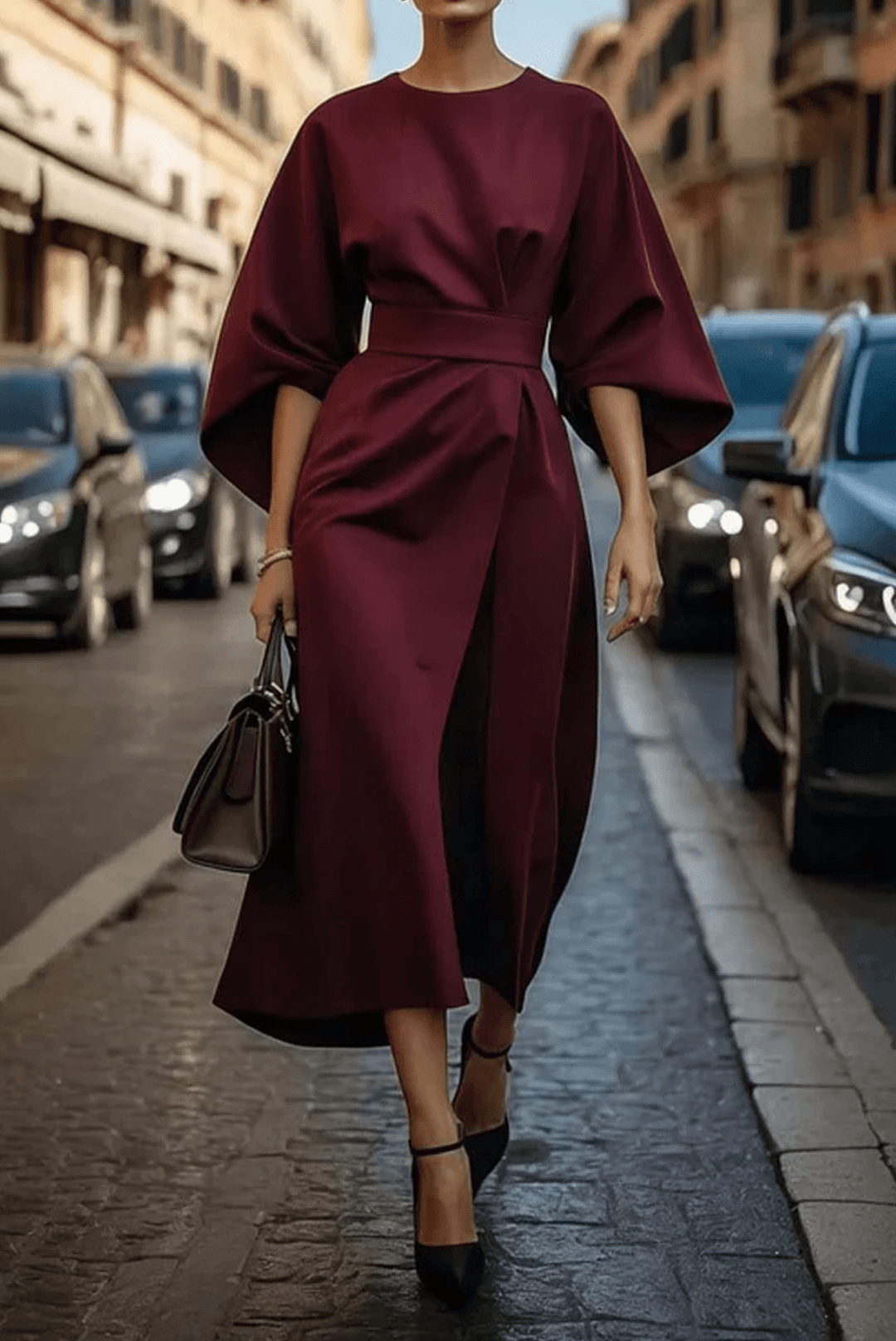 Rebecca | Elegant Belted Midi Dress
