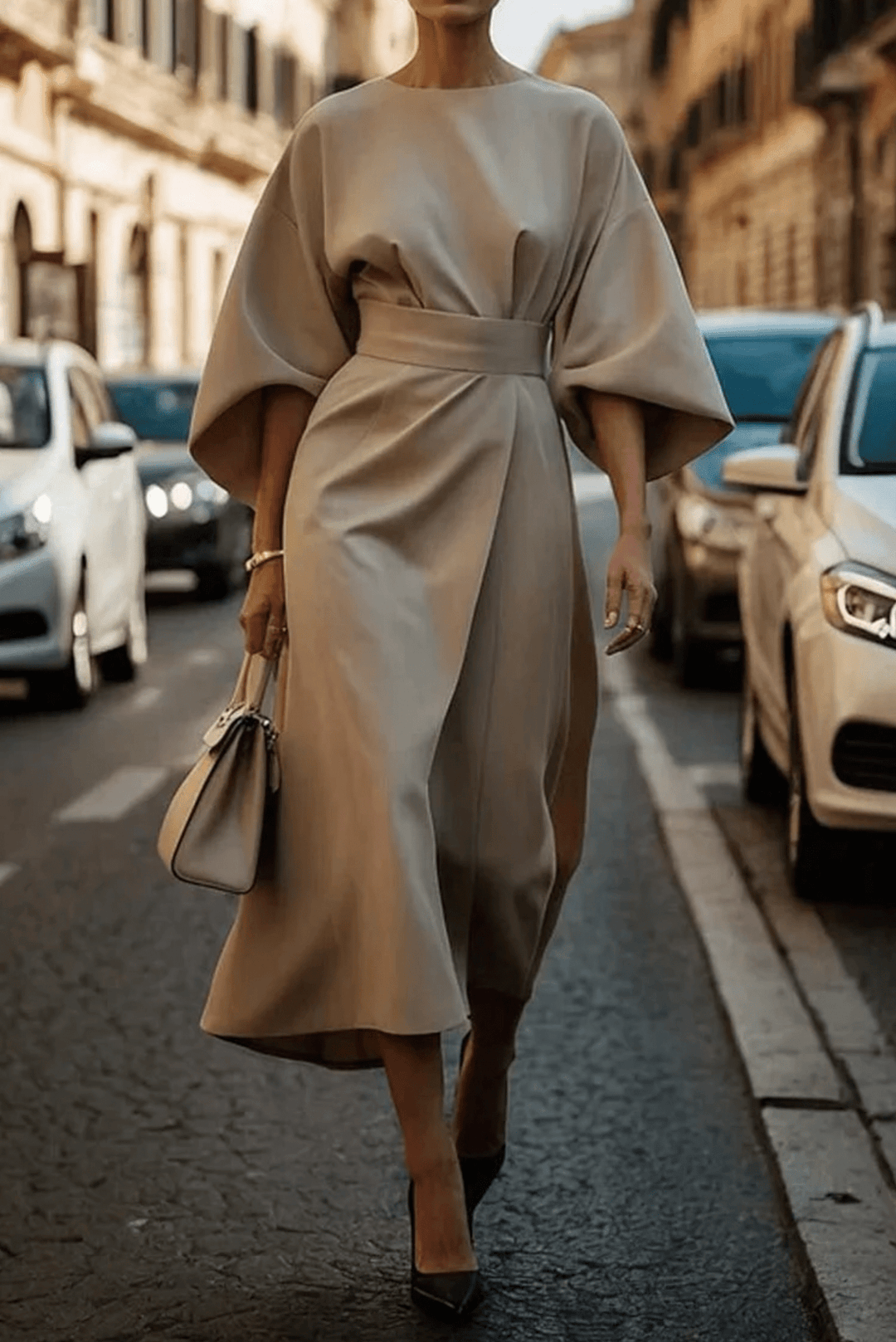 Rebecca | Elegant Belted Midi Dress