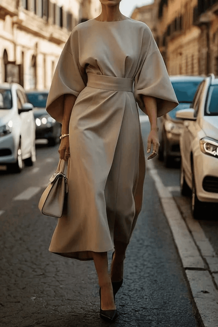 Rebecca | Elegant Belted Midi Dress