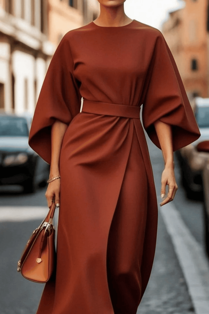 Rebecca | Elegant Belted Midi Dress
