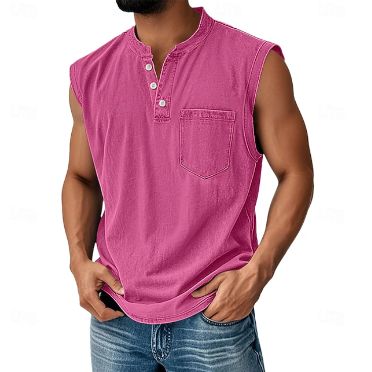 Grady | Relaxed Sleeveless Henley Tank