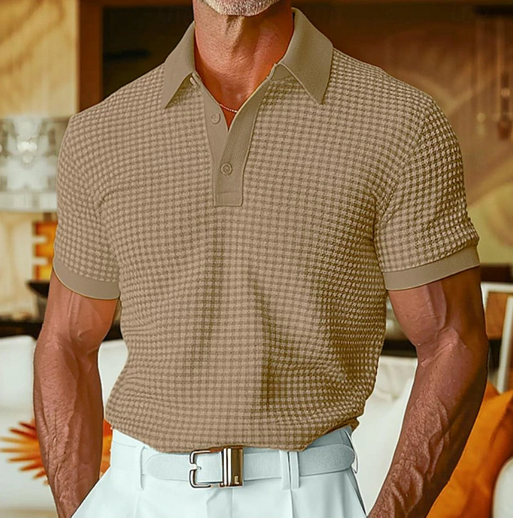 Julian | Textured Waffle-Knit Polo Shirt