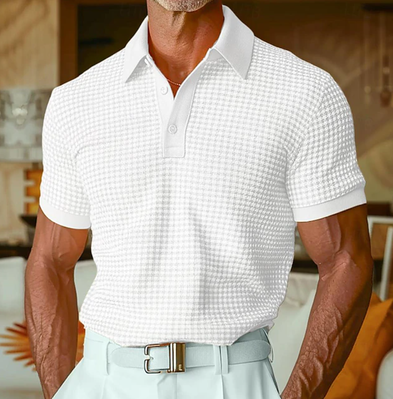 Julian | Textured Waffle-Knit Polo Shirt