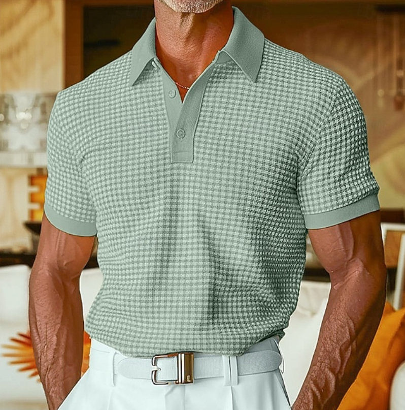 Julian | Textured Waffle-Knit Polo Shirt