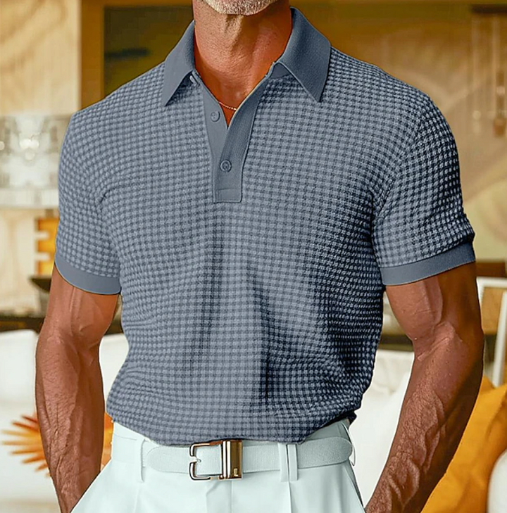 Julian | Textured Waffle-Knit Polo Shirt