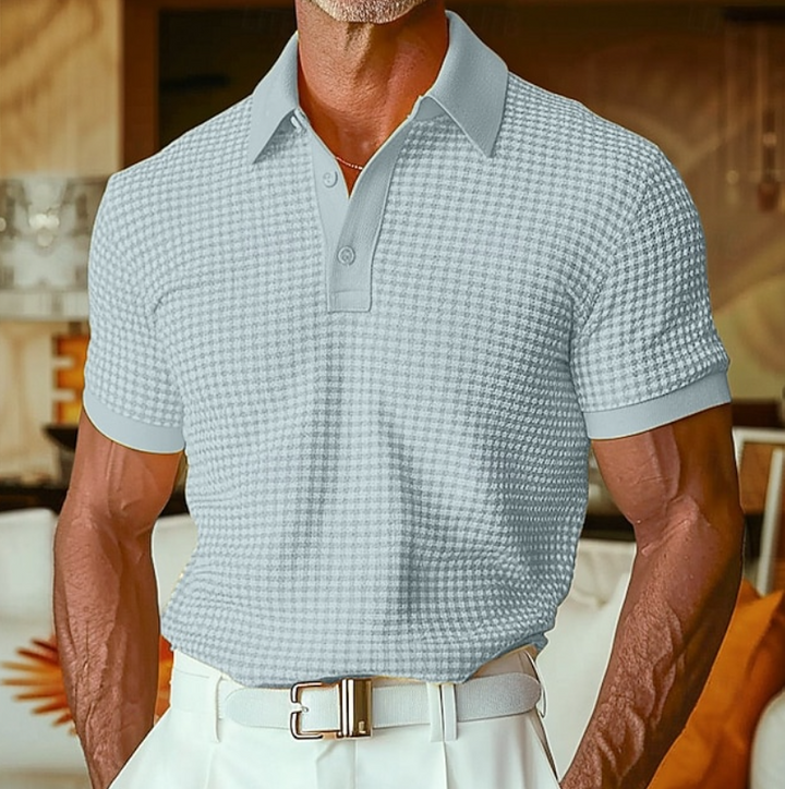 Julian | Textured Waffle-Knit Polo Shirt