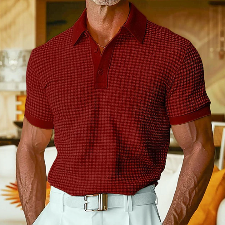 Julian | Textured Waffle-Knit Polo Shirt