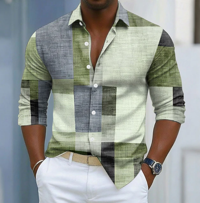 Curtis | Colour Block Patchwork Shirt