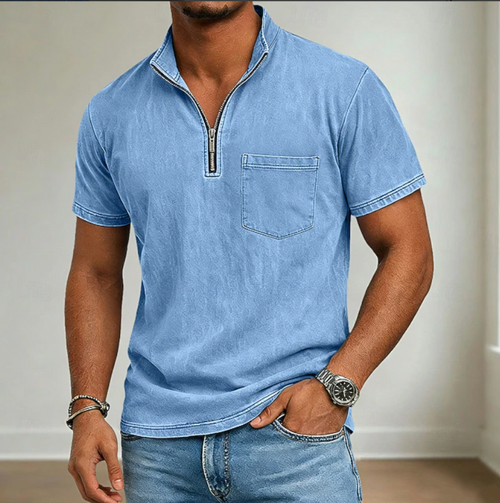 Callum | Zip-Neck Short-Sleeve Polo Shirt