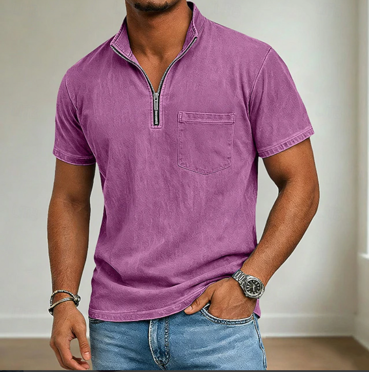 Callum | Zip-Neck Short-Sleeve Polo Shirt