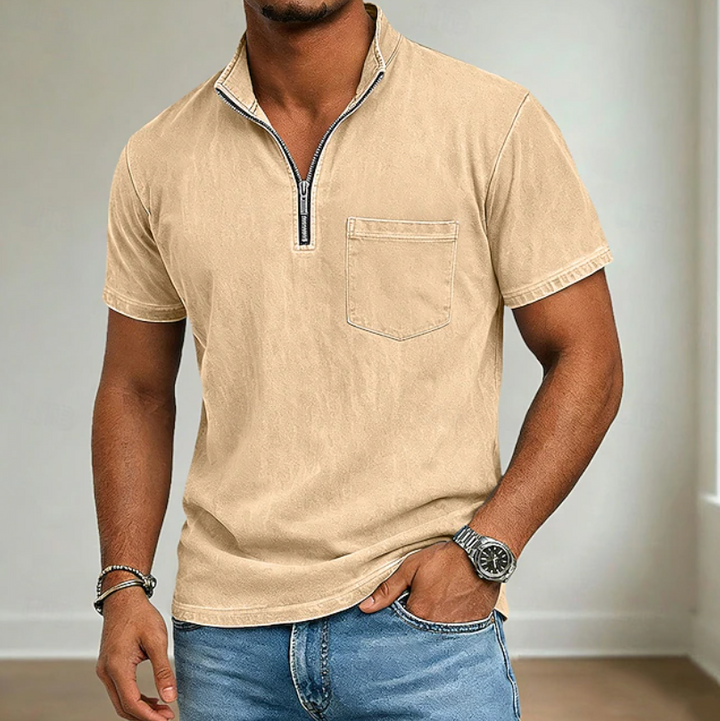 Callum | Zip-Neck Short-Sleeve Polo Shirt