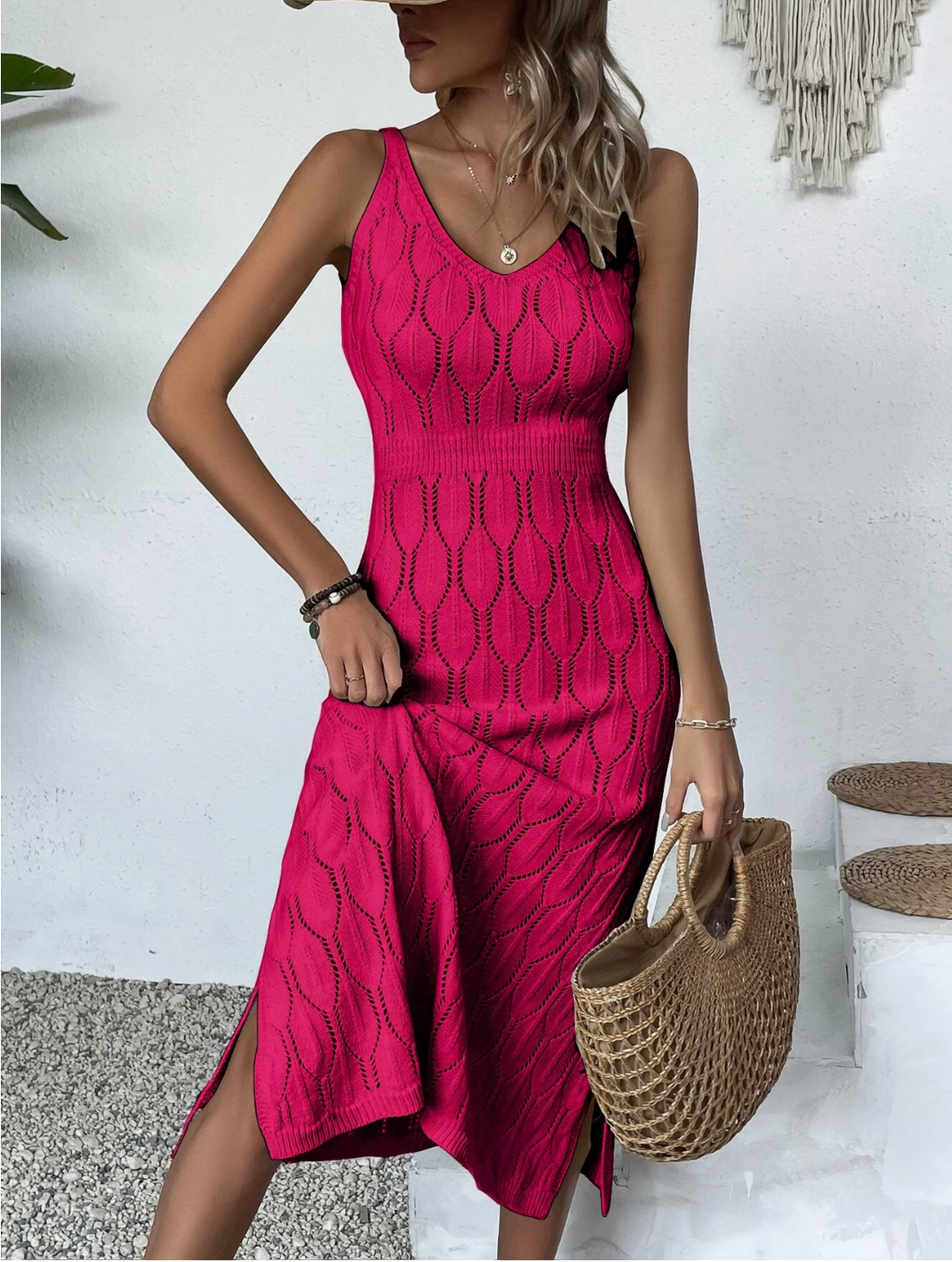 Francine | Sleeveless Textured Maxi Dress
