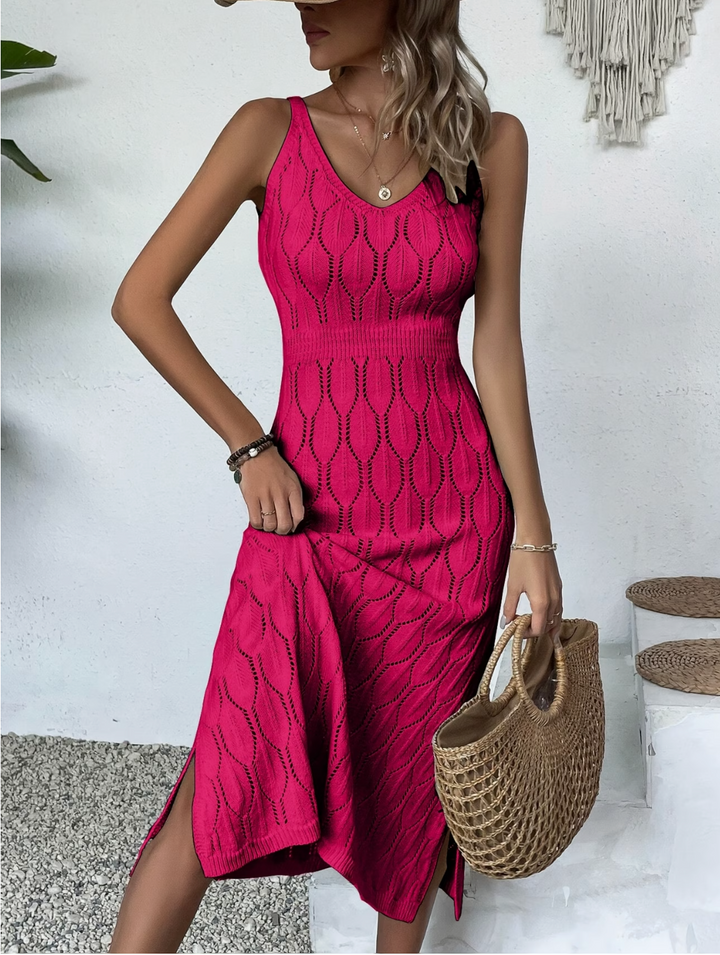 Francine | Sleeveless Textured Maxi Dress