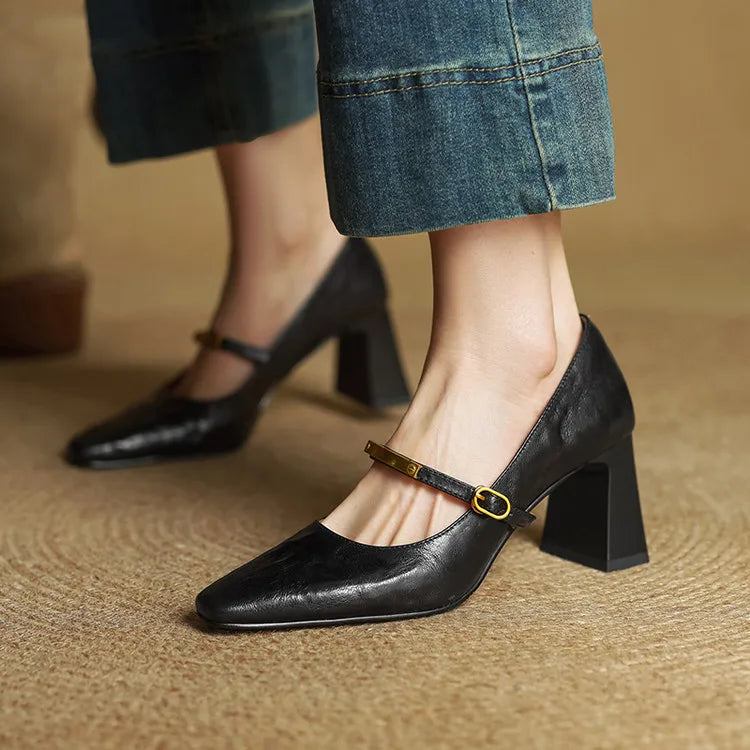 Elise | Classic Block-Heel Mary Jane Heels