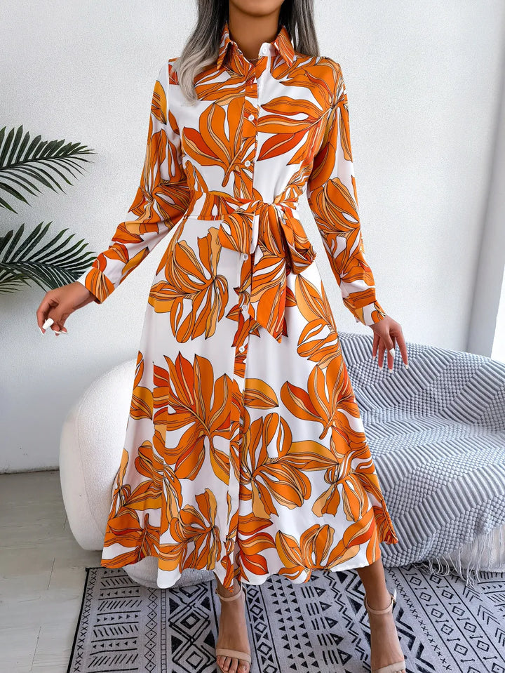Julia | Botanical Print Shirt Dress