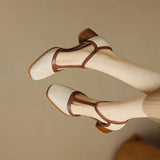 Bryony | Elegant T-Strap Block Heel Pumps