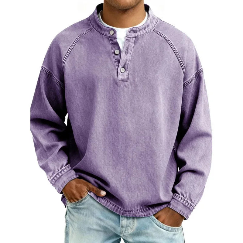 Malcolm | Vintage Button Henley Shirt