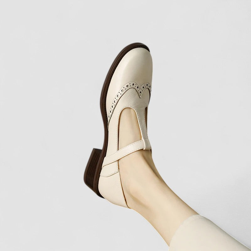 Elsa | T-Bar Brogue Flats