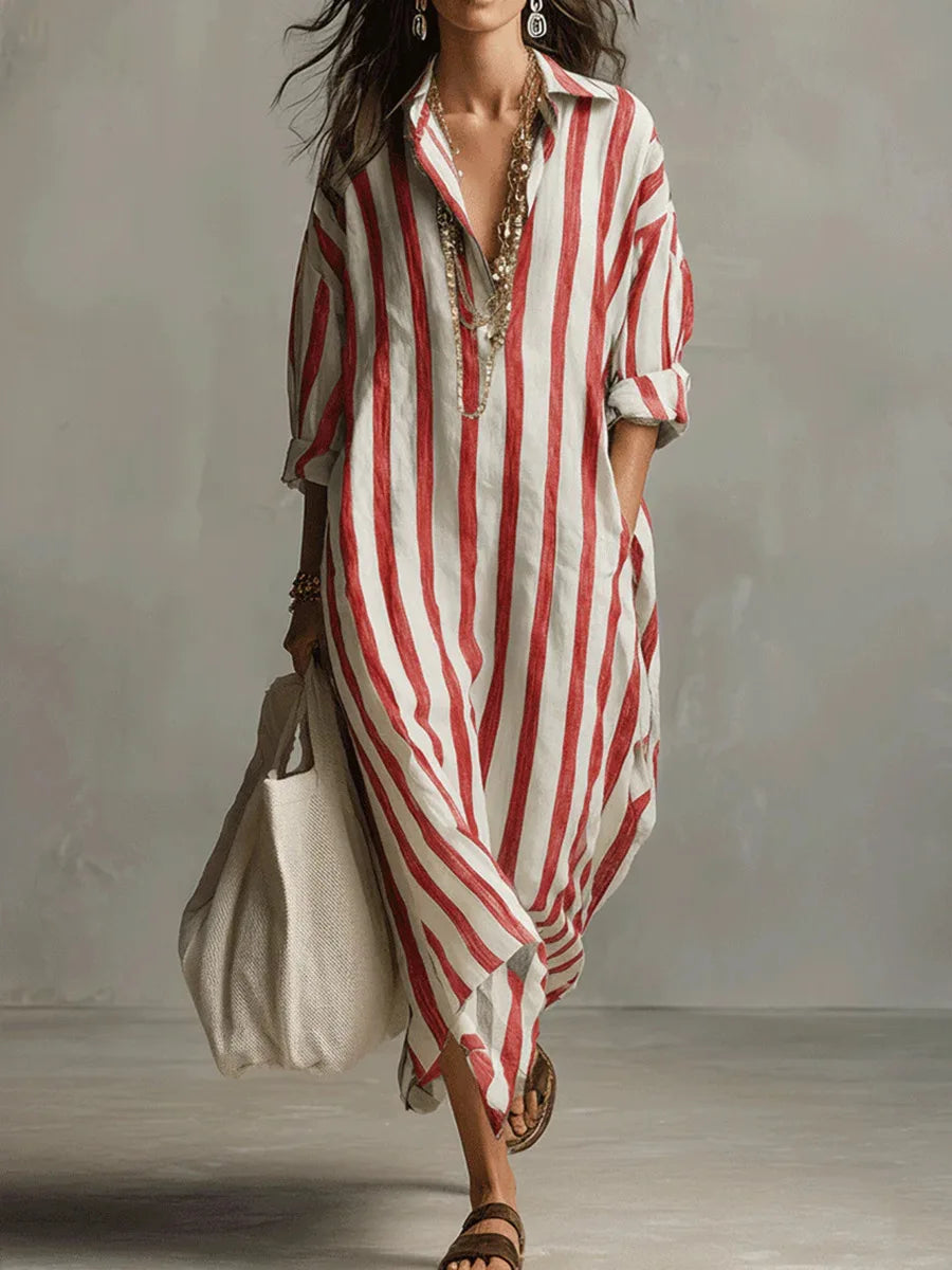 Etta | Relaxed Striped Shirt Maxi Dress