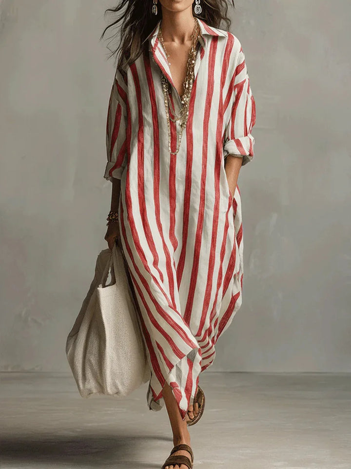 Etta | Relaxed Striped Shirt Maxi Dress