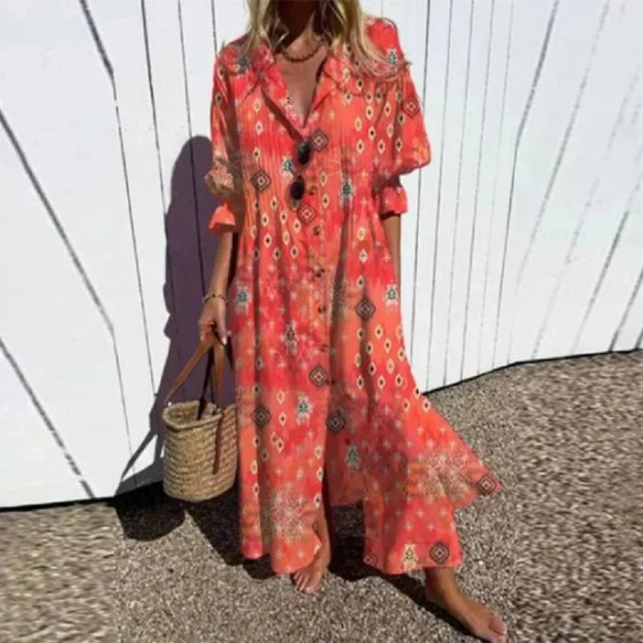 Odette | Painterly Floral Maxi Dress