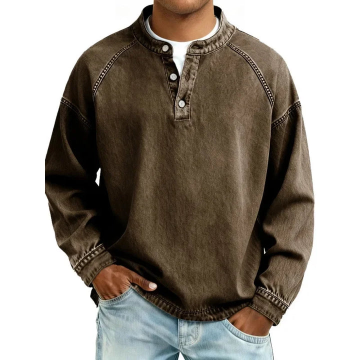 Malcolm | Vintage Button Henley Shirt