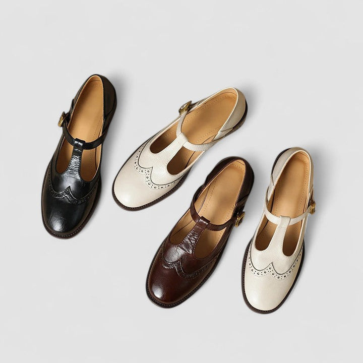 Elsa | T-Bar Brogue Flats