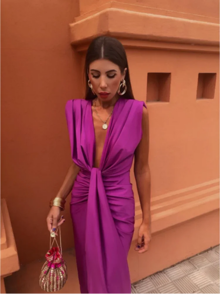 Elise | Elegant Draped Evening Dress