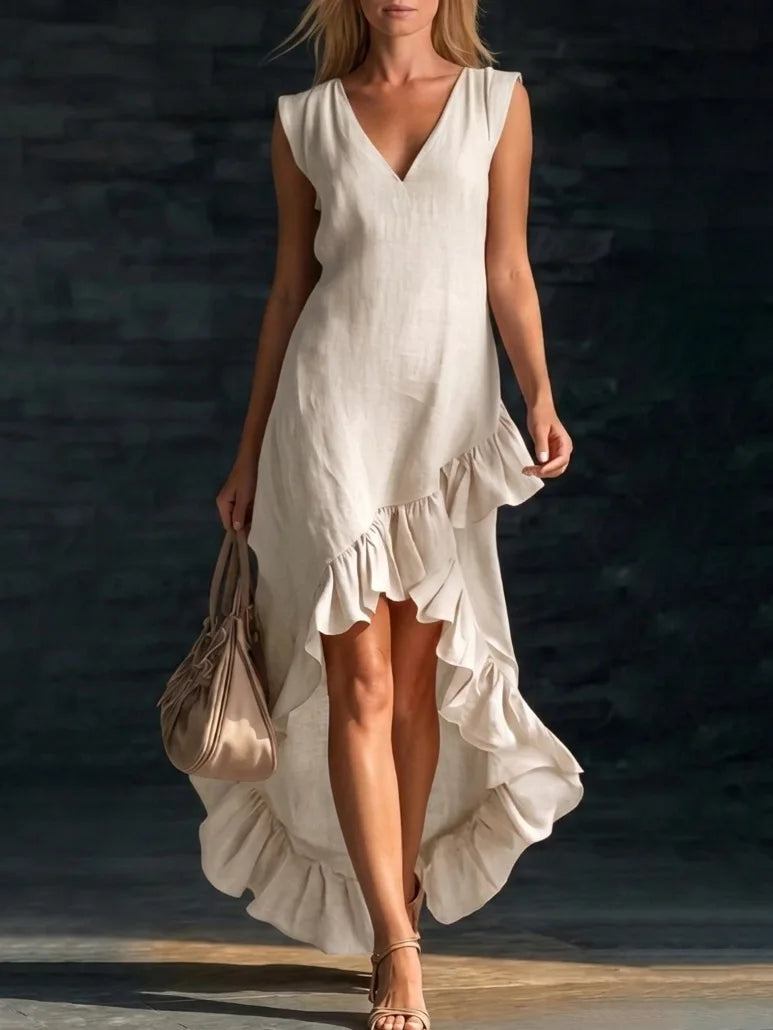 Wynne | Sleeveless Ruffle-Hem Maxi Dress