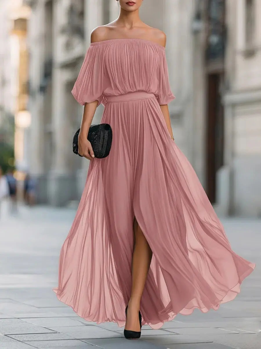 Eliza | Off-Shoulder Draped Maxi Dress