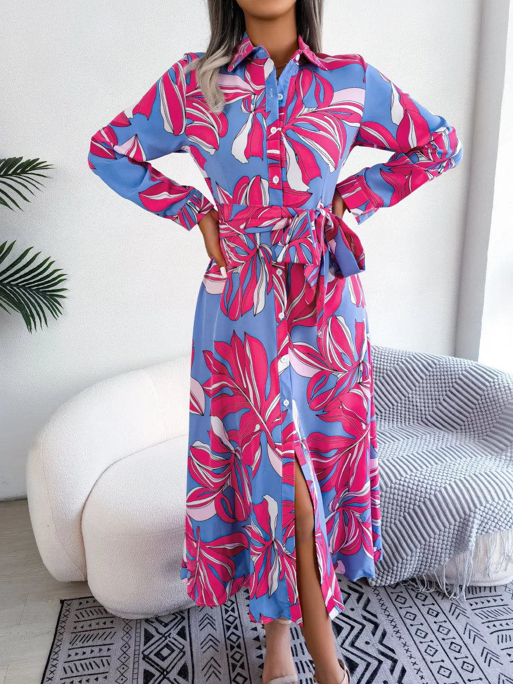 Julia | Botanical Print Shirt Dress