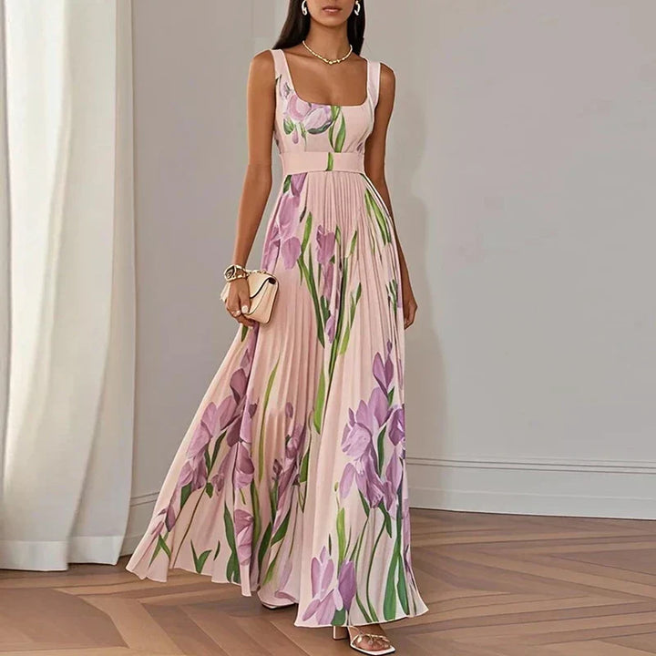 Ariadne | Floral Pleated Maxi Dress
