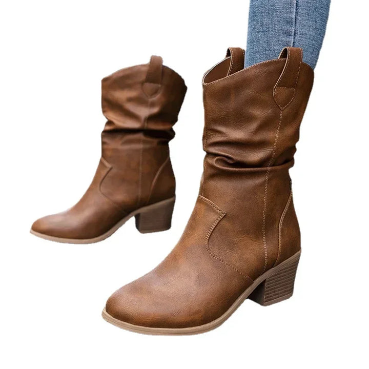 Wren | Slouch Western Ankle Boots