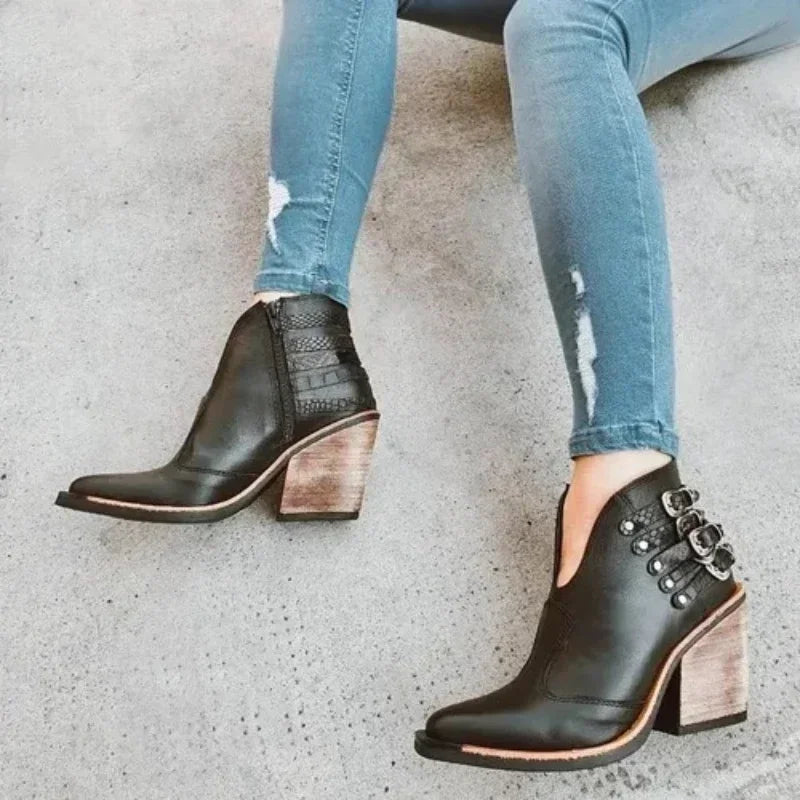 Harlow | Buckle-Detail Ankle Boots