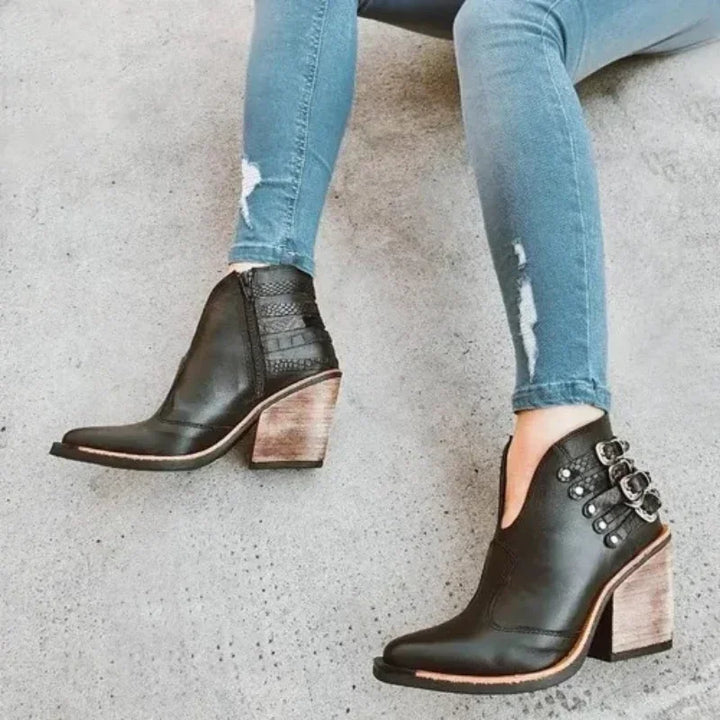 Harlow | Buckle-Detail Ankle Boots