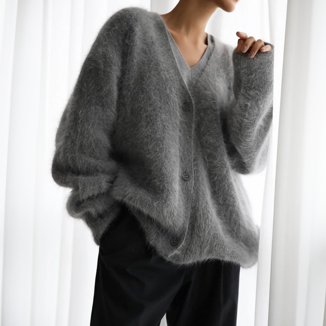 Lucille | Softly Textured V-Neck Cardigan