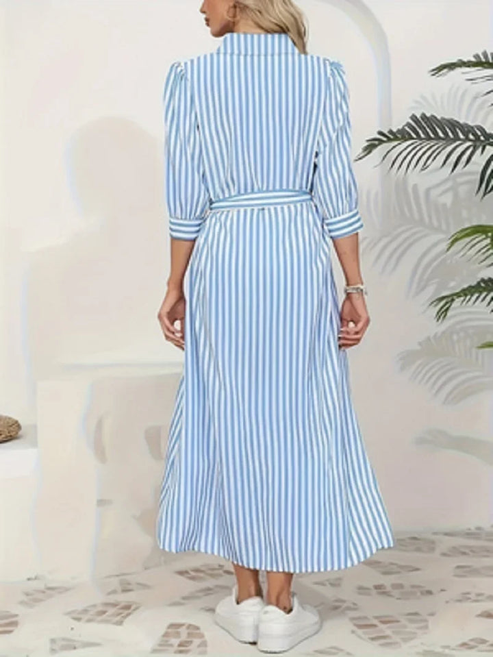 Hattie | Striped Button-Front Midi Dress