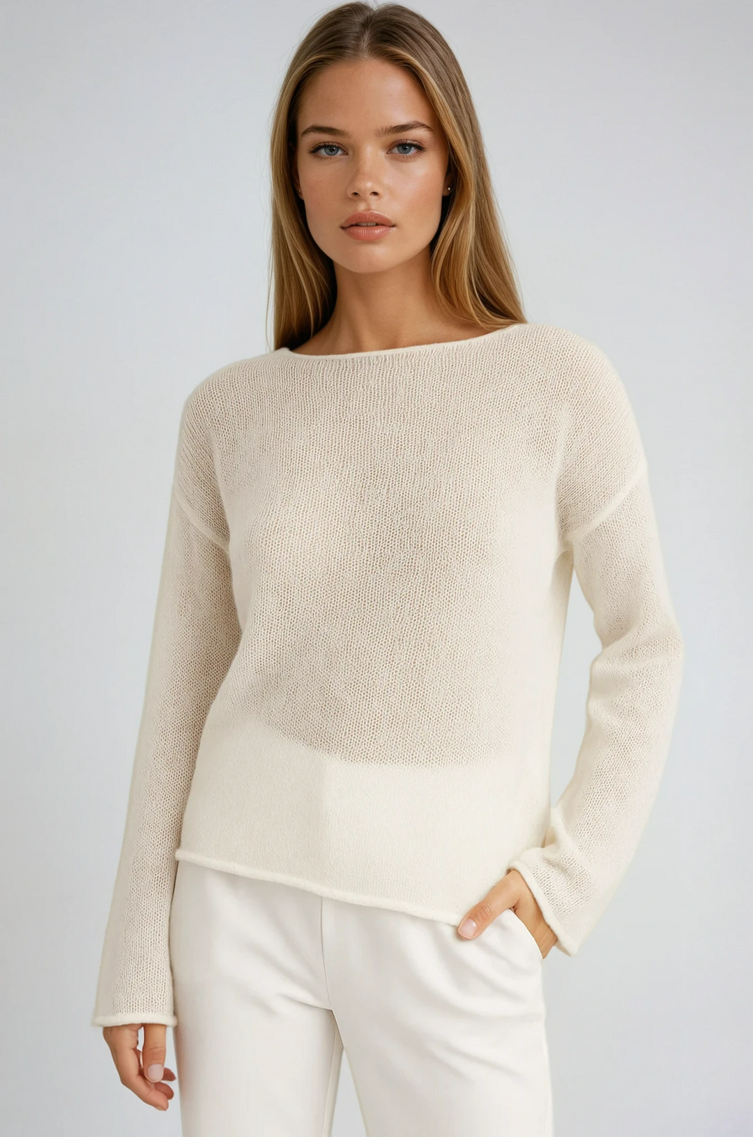 Eugenie | Softly Draped Boatneck Jumper