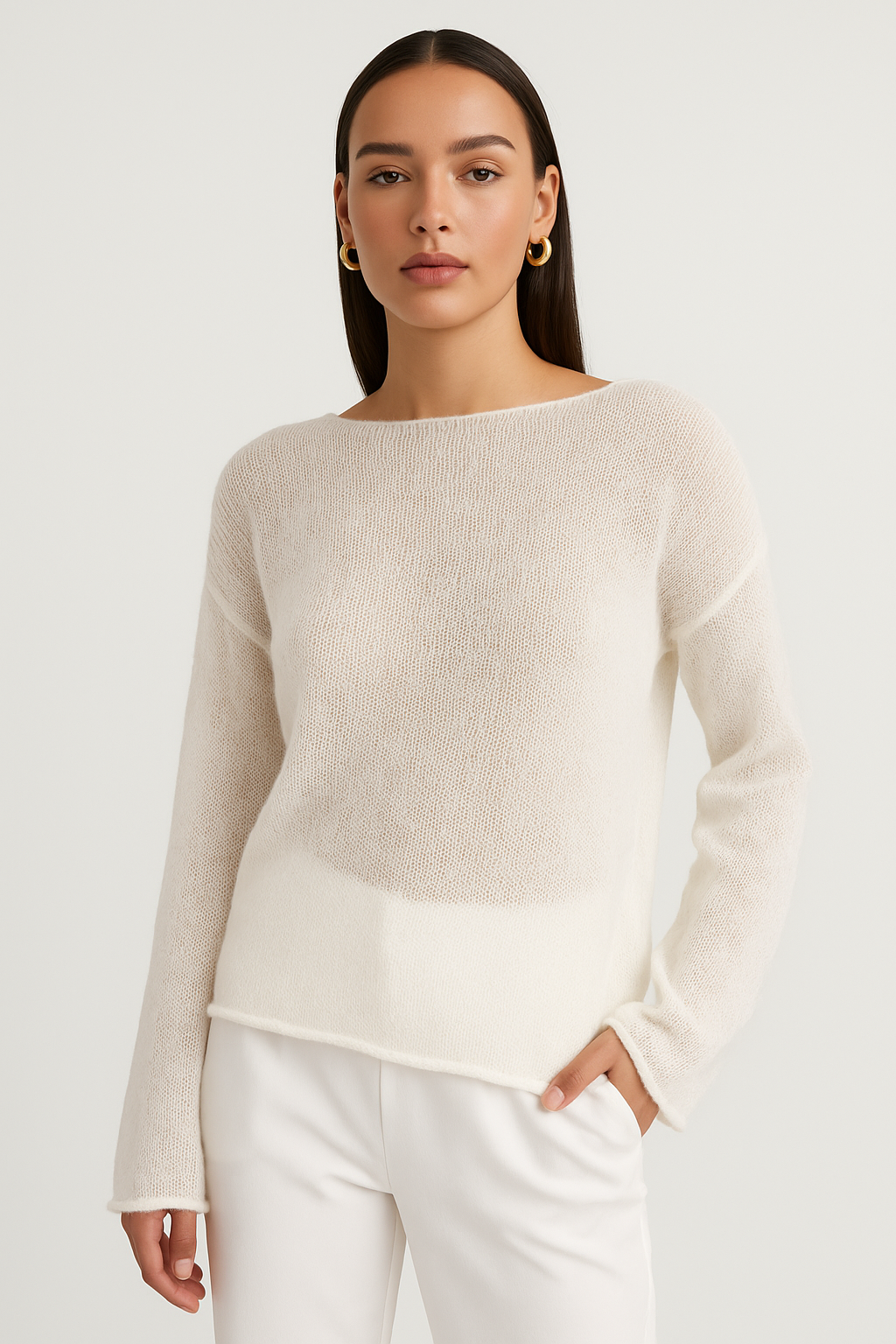 Eugenie | Softly Draped Boatneck Jumper