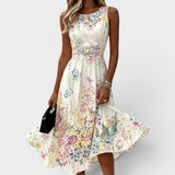 Priscilla | Sleeveless Floral Midi Dress