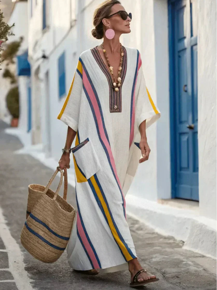 Eliana | Relaxed V-Neck Maxi Dress